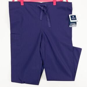 Scrub Pants Adar Universal Small Purple Cargo Pocket Drawstring New Poly Blend